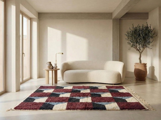 Image 1 of Berberkleed van zuivere wol, handgemaakt volgens traditionele methoden, afmeting 2/3 m