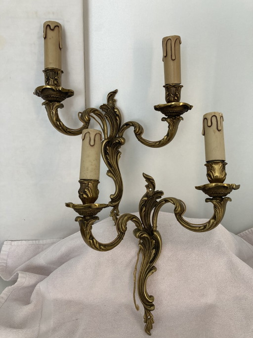Applique Murale Vintage à 2 Bras en Laiton – wandlampen