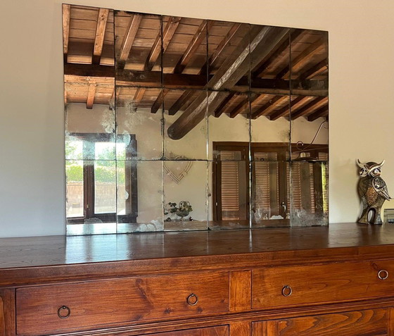 Image 1 of Set: 32 Handverzilverde en Antiek Spiegeltegels Set