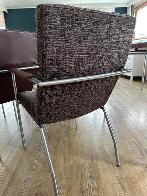 6x Harvink Dining Chairs 3 Leather and 3 Upholstered (photo 3 of 5)