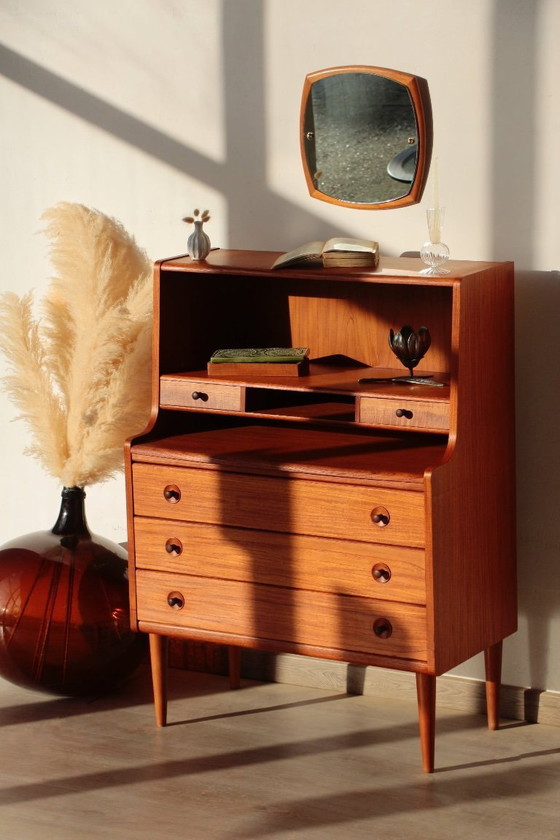 Image 1 of Vintage Scandinavische teakhouten secretaire - MSE Mobler (1960)
