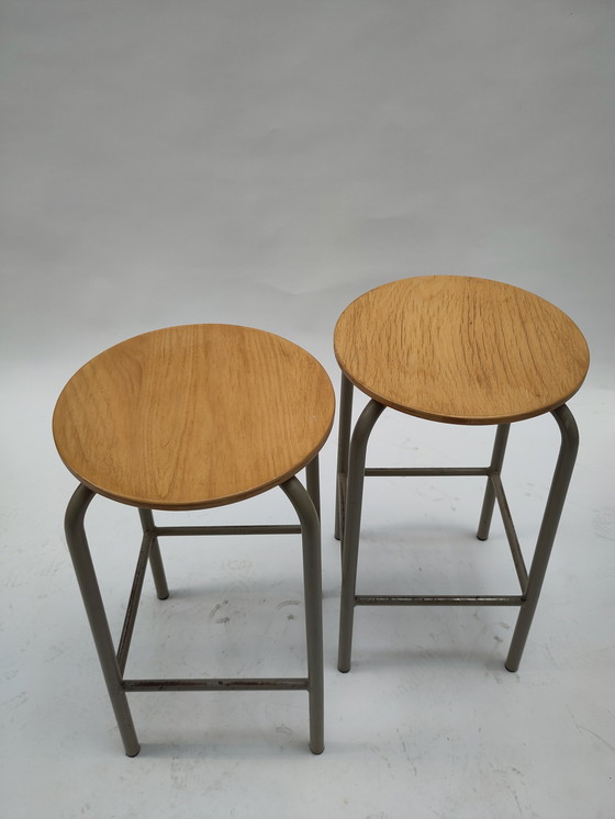 Image 1 of 2x industrial stools