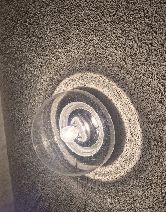 Image 1 of Glashütte Limburg 2921 Bubble-Glass Wall Lamp, E27, Ø 29 cm, Halo Effect Vintage.