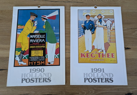Image 1 of Poster vintage del calendario olandese del 1991 (società finanziaria)