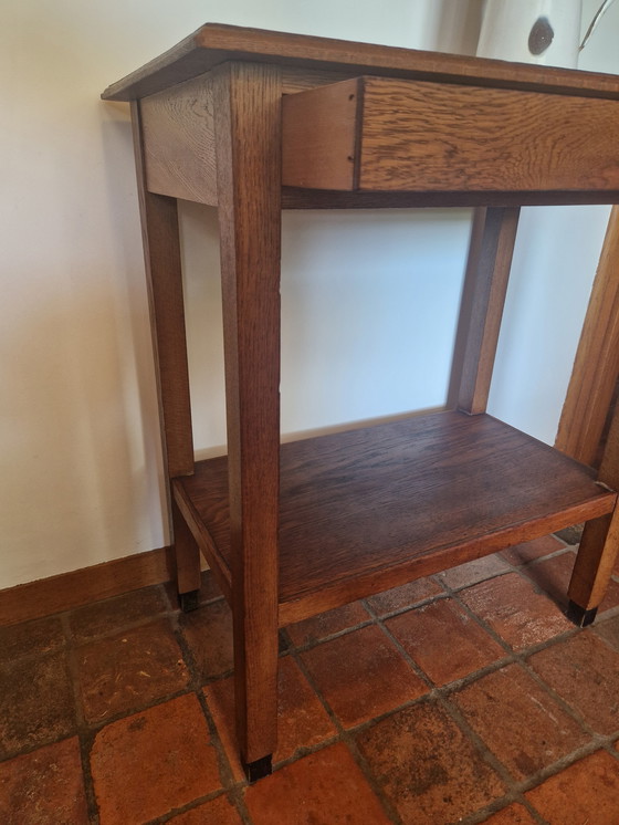 Image 1 of Elegante mesa auxiliar Art Déco con cajón, mesa de té