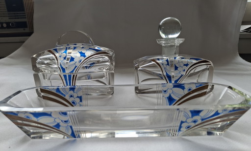 Art Déco Frisiertisch-Set 3-tlg. • Böhmen / Karl Palda Stil • ca. 1930