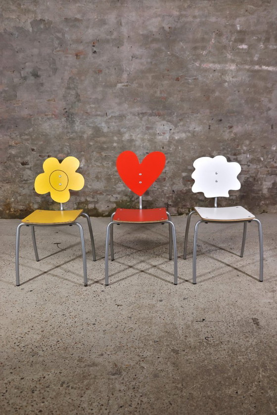 Image 1 of Agatha Ruiz de la Prada – “Agatha Infantil” Children’s Table and Chairs – Set of 4 – Amat-3 – Spain – 1990s