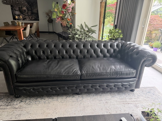 Image 1 of Originale inglese Springvale Chesterfield, modello Bristol Springvale, nero, 3,5 posti