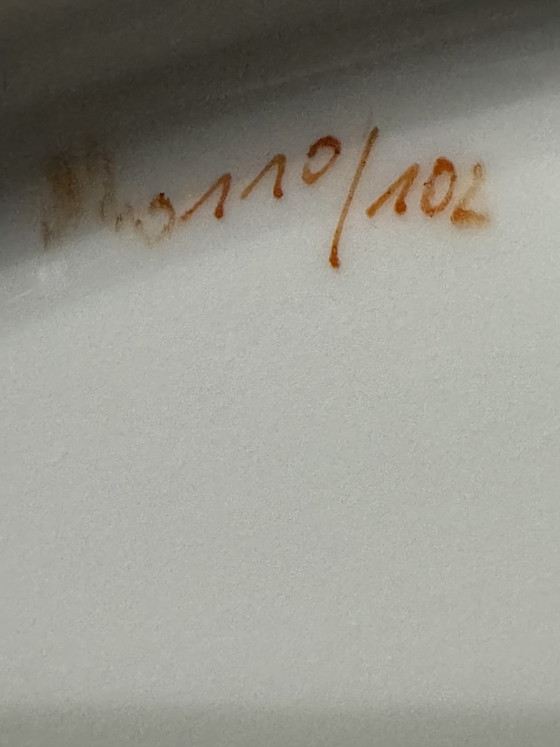 Image 1 of Bol exquis en porcelaine réticulée de Meissen – Décor floral peint à la main – 24,5 cm