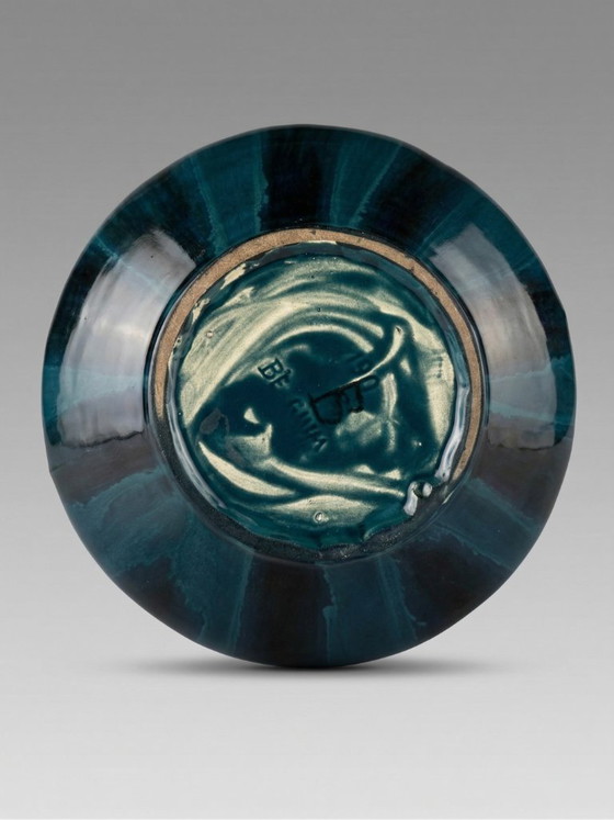 Image 1 of Art Deco glazed ceramic vase attributed to Thulin, Belgium, 1930s