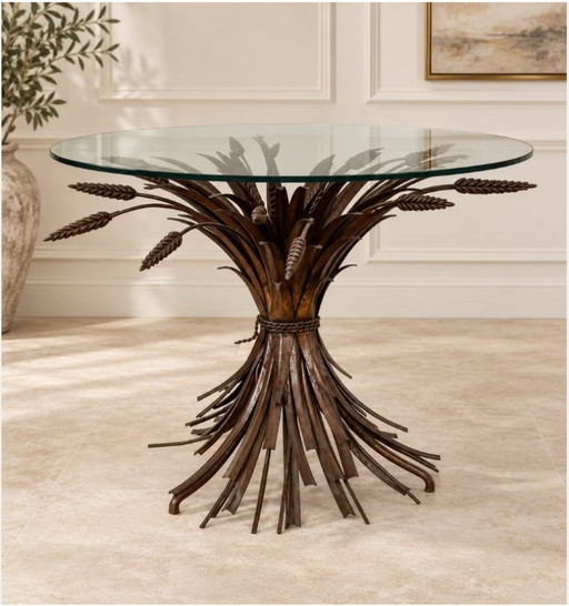 Wheatsheaf Coffee Table Hollywood Regency Ø55cm