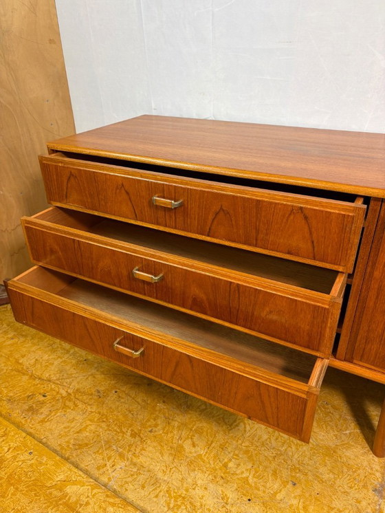 Image 1 of Mid-Century Retro Vintage Teak Sideboard by Turnidge of London 1960  Rare Model • Scandinavian Design Influence • Exceptional Te