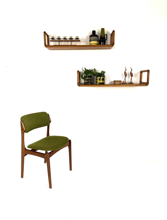 Image 1 of Set van 2 vintage teakhouten wandplanken, Dyrlund ‘70