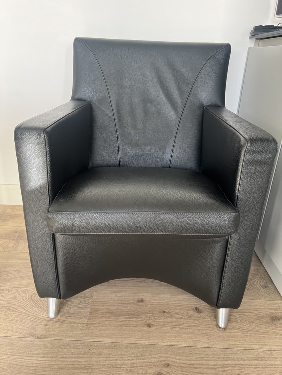 Image 1 of Leolux Dolcinea Black Senso Leather Design Armchair