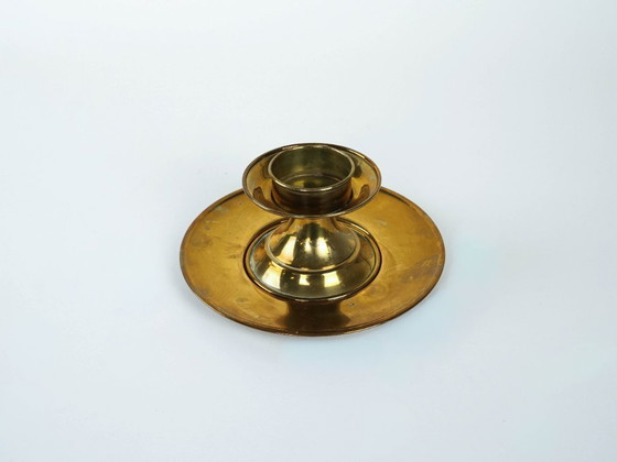 Image 1 of Chandelier en laiton avec socle, design italien, années 1960, fabriqué en Italie