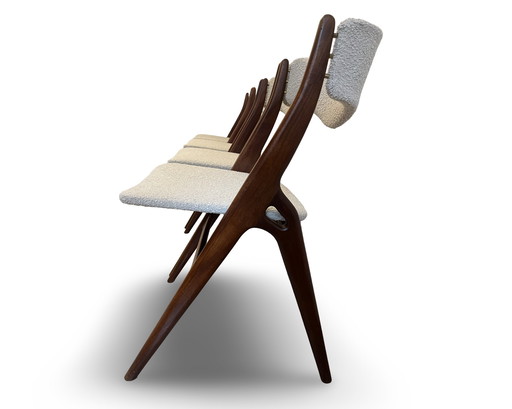 4x Louis van Teeffelen ASKA chaise salle à manger chaises bouclées