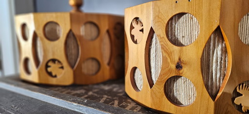 Scandinavische lampen set van hout (4stuks)