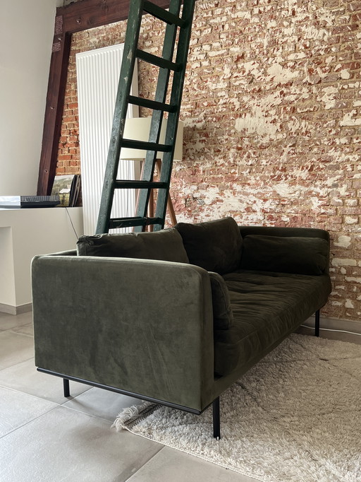 3 seater sofa green velvet Made