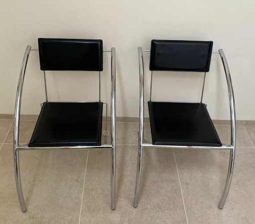 Kare design chairs Chrome and leather