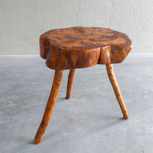 Vintage Beistelltisch aus französischem Ulmenholz – bijzettafels, Wood