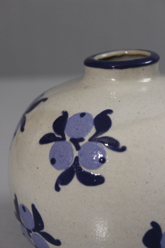 Image 1 of Jean Garillon Elchinger Soufflenheim vaas Art Deco bloemmotief jaren 1930