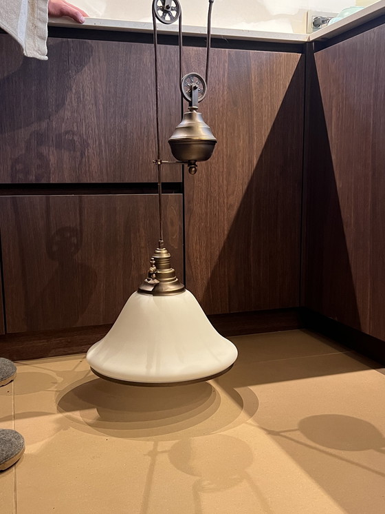 Image 1 of Bronzen katrollamp / hanglamp 
