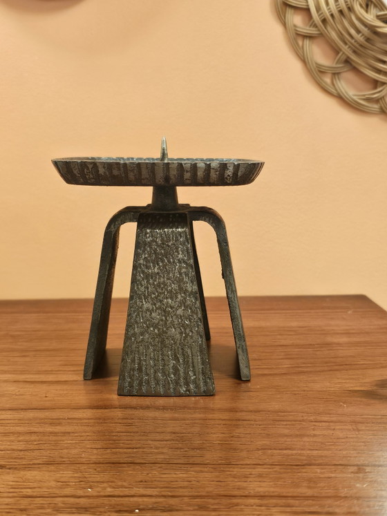Portacandele Brutalista Pesante Vintage Giappone – Metal (photo 3 of 7)