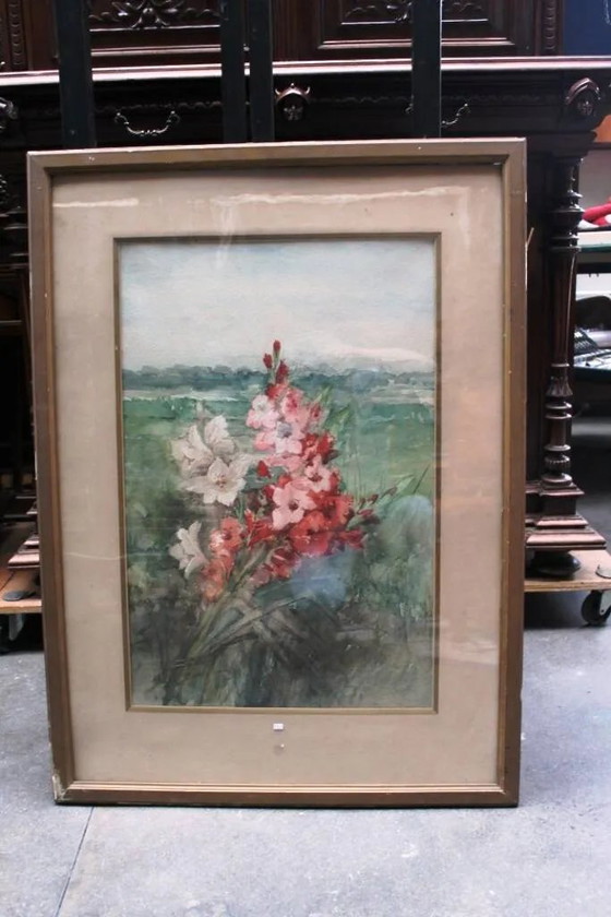 The watercolor "Iris". – Paintings & Drawings, Paper (photo 4 of 4)