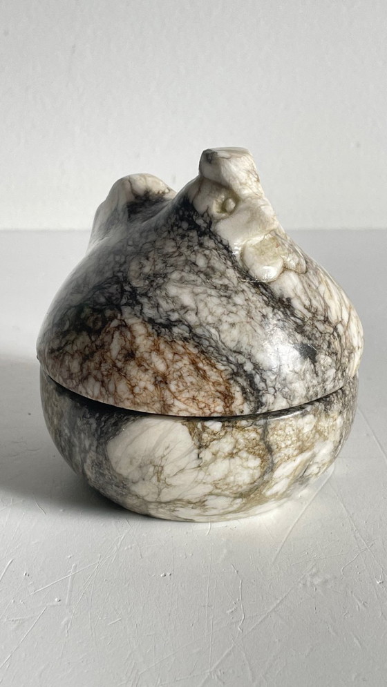 Image 1 of Vintage Marble Hen with Eggs Sculpture