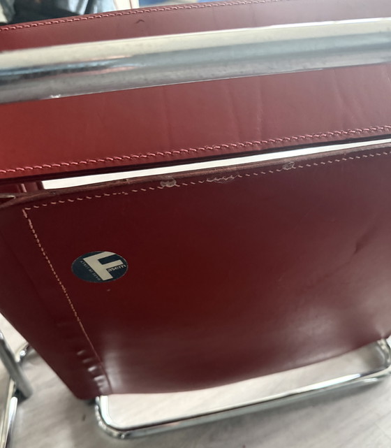 Image 1 of Fauteuil Wassily vintage de Marcel Breuer pour Fasem, cuir rouge bordeaux