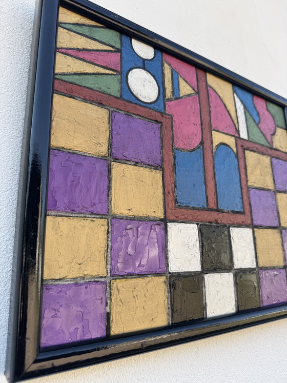 Colorful Geometric Abstract Painting – Paintings & Drawings, Paper (photo 5 of 10)