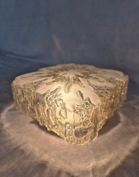 Image 1 of Vintage Honsel Glass Flush Mount Ceiling/Wall Light E27 – Mid Century Modern Design