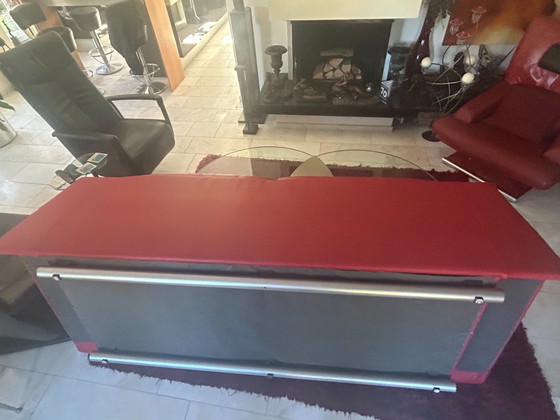 Rolf Benz 6500 Driezitsbank Rood Leer – 3-5 zitsbanken, Leather, rvs (photo 4 of 15)
