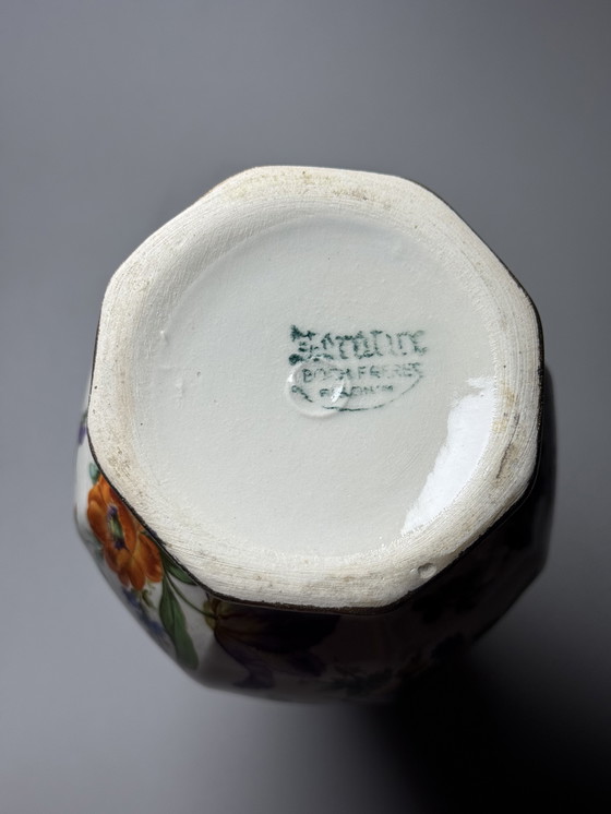 Image 1 of Boch Frères Belgium - KERALUX-  “Fleur de Saxe” Art Deco Vase 