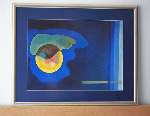 "Yellow Circle" by Wassily Kandinsky - Framed Mid - Century Modern Reproduction
