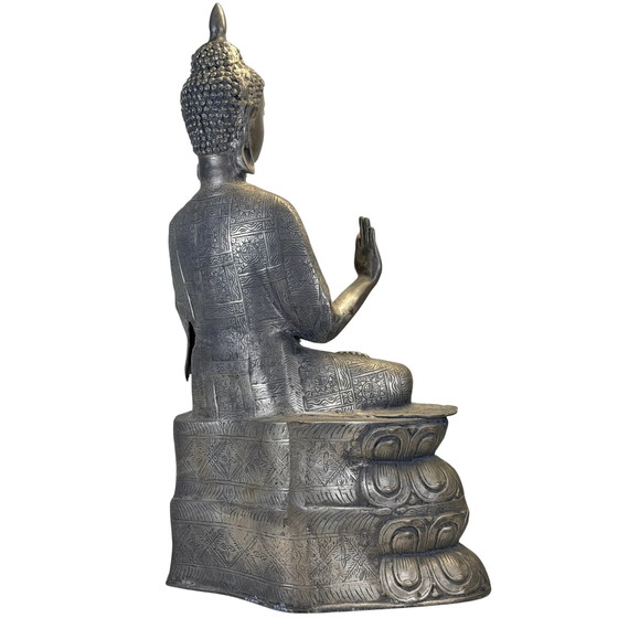 Large Chinese Incense Buddha – 1980s – 85.6 cm – Sculpture (photo 12 of 30)