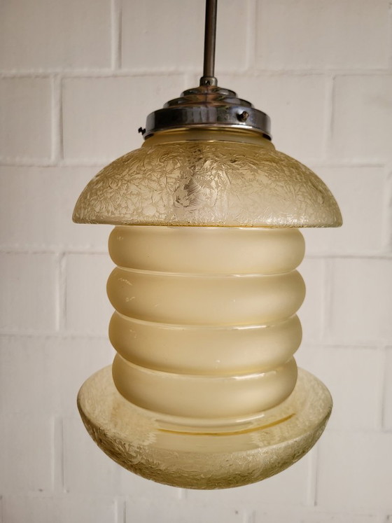 Lampada a sospensione in vetro uranio o annagreen, modello raro, Art Déco – Lampade a sospensione, Glass (photo 12 of 12)