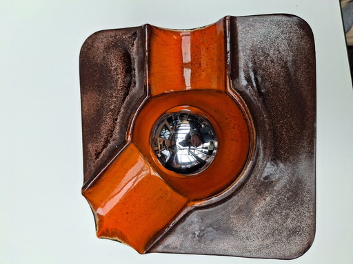 Westdeutsche glasierte Fat Lava-Wandleuchter aus Keramik, hergestellt von Goebel, 1970er Jahre
