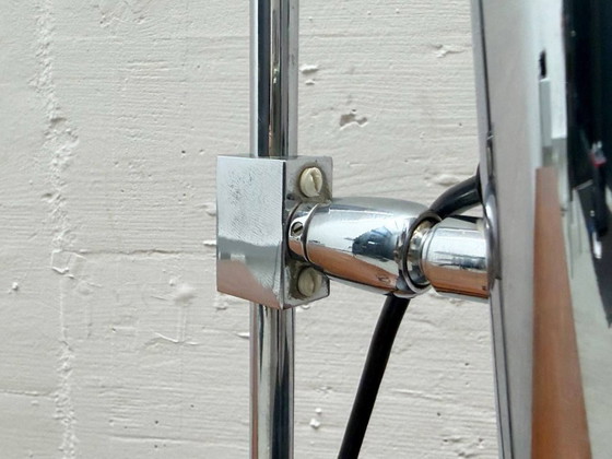 Image 1 of Table lamp with chrome frame and die-cast metal base, 1970s