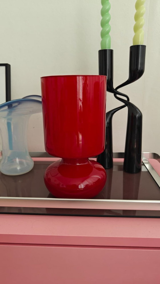 Image 1 of Vintage Ikea Lykta tafellamp rood