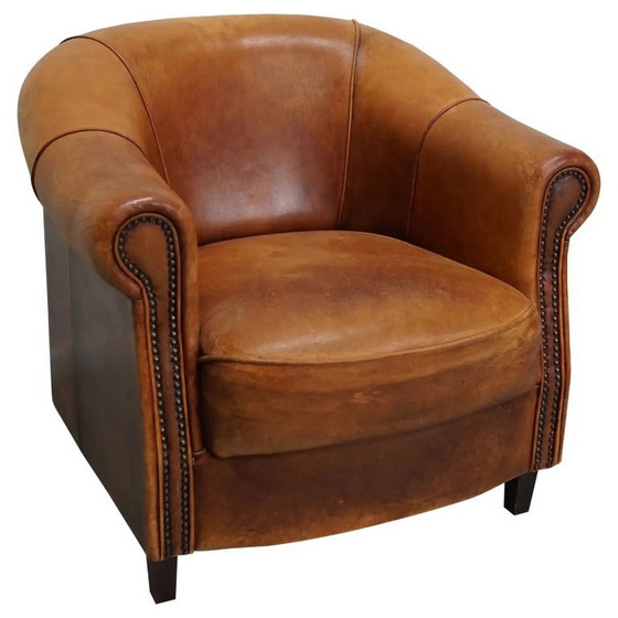 Image 1 of Vintage Nederlandse cognackleurige leren clubfauteuil