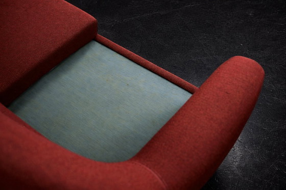 Image 1 of Canapé 3 Places Vintage Élégant Scandinave Moderne Mid-Century Rouge de Bröderna Anderssons, 1950s