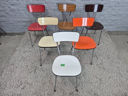 Vrolijke vintage Brabantia keukenstoelen in diverse kleuren, Nederland, jaren 60 — Set van 6