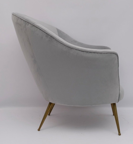 Image 1 of Federico Munari Mid-Century Modern Italian Curved Sofa and Two Armchairs, 1950s