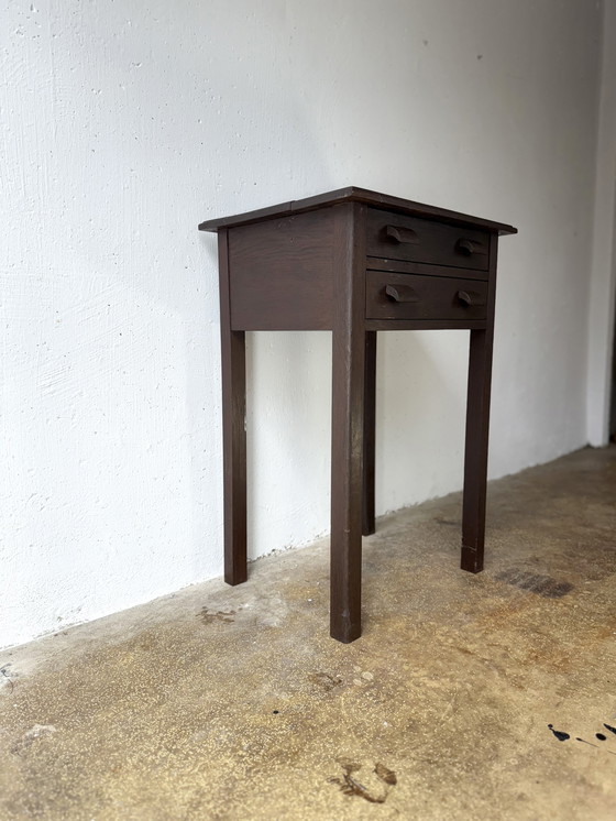 Image 1 of 1930s Vintage Oak Console Table Side Table Console Table