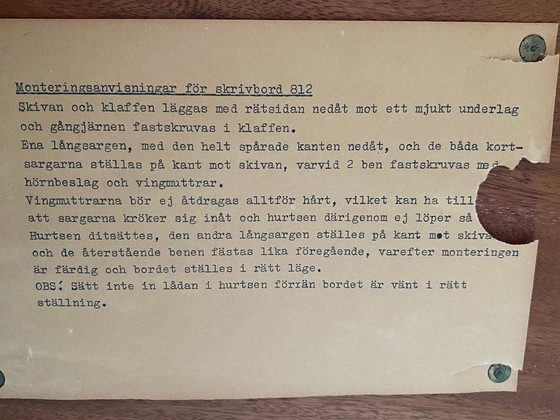 Image 1 of Zweeds bureau uit het midden van de 20e eeuw, gemaakt van teakhout.