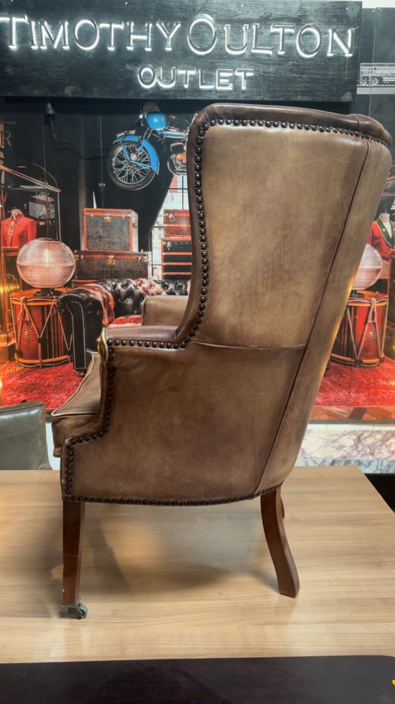 Timothy Outlet Eichholtz Poltrona Vintage in Pelle Marrone L43 L55 Nuova – Timothy Oulton, Poltrone, Leather (photo 3 of 4)