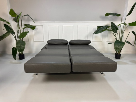 Image 1 of Brühl Moule Sofa Leder Grau Schlaffunktion