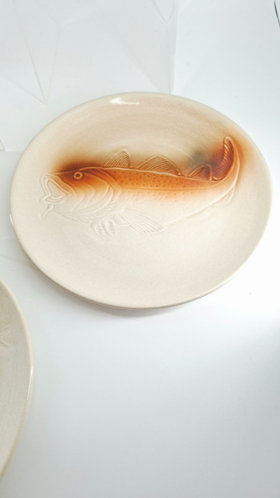 Set van 6 visborden – Saint-Amand aardewerk, vintage jaren 50-60 – saint arnand, Servies, Ceramic (photo 14 of 18)