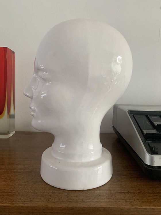 Image 1 of Vintage West German white ceramic pottery head, 60-70s